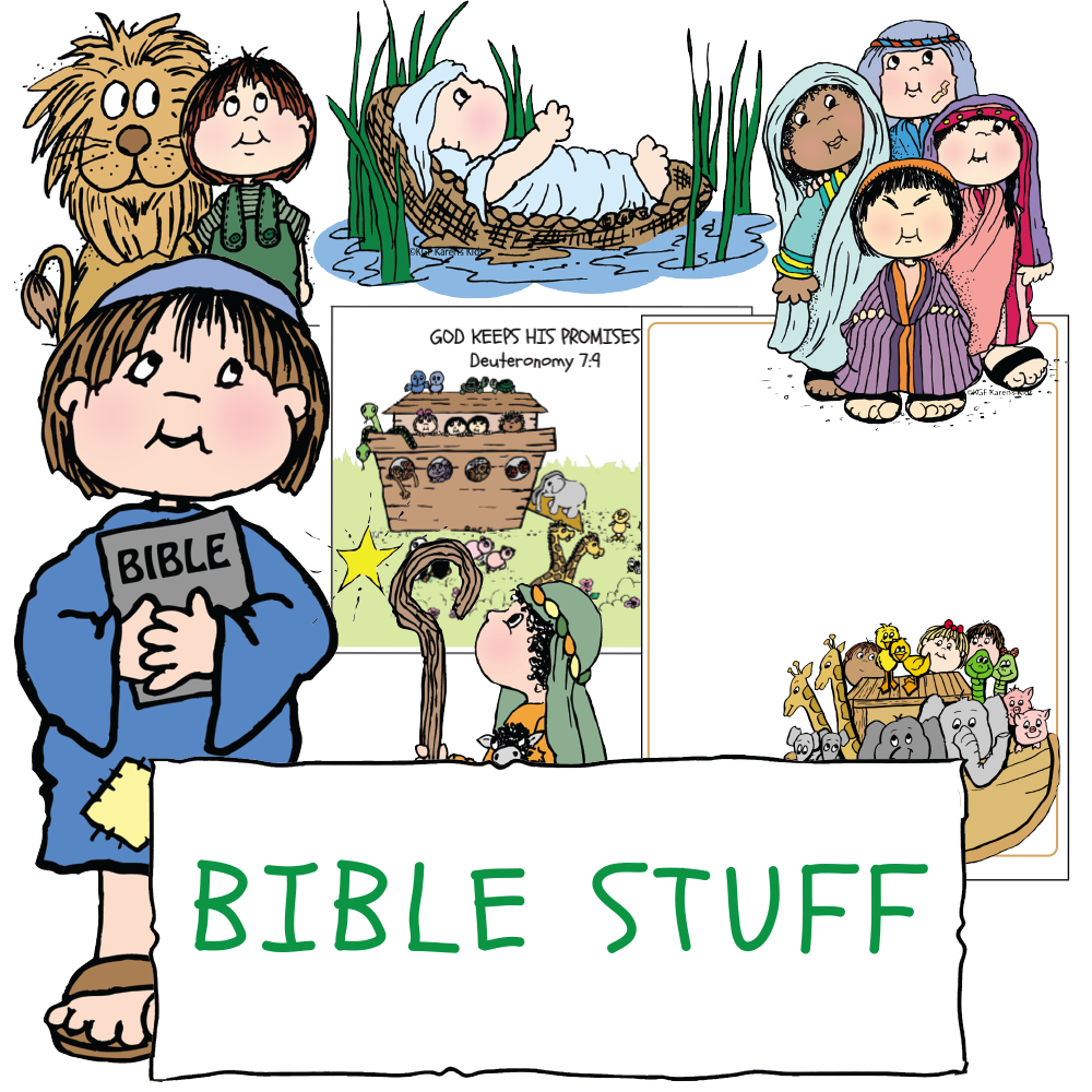 Samples of Karen's Kids Bible related clipart, worksheets and printables: Noah's Ark, Moses, Daniel in the lion's den.