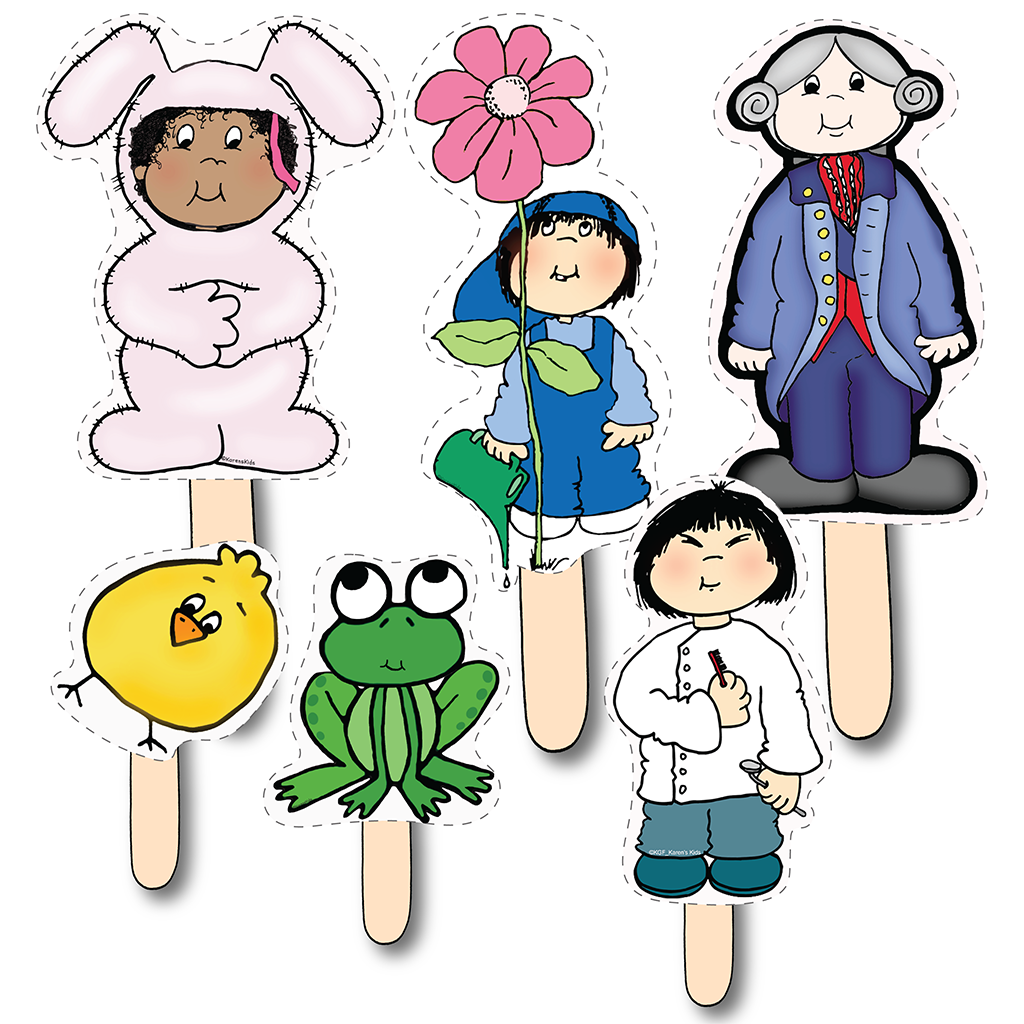 FREE! - Stick Puppets to Support Teaching on The Crunching Munching